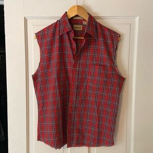Vintage Wedgefield 70s Plaid Flannel Shirt Button-up and altered into a vest!